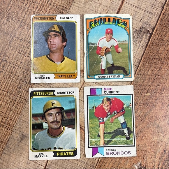 Rich Morales Woodie Fryman Mike Current Dal Maxvill Baseball Football Cards - Picture 1 of 9